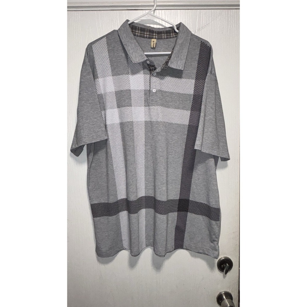 PinkMarco Mens Size XXL Gray‎ White  Polo Shirt NICE